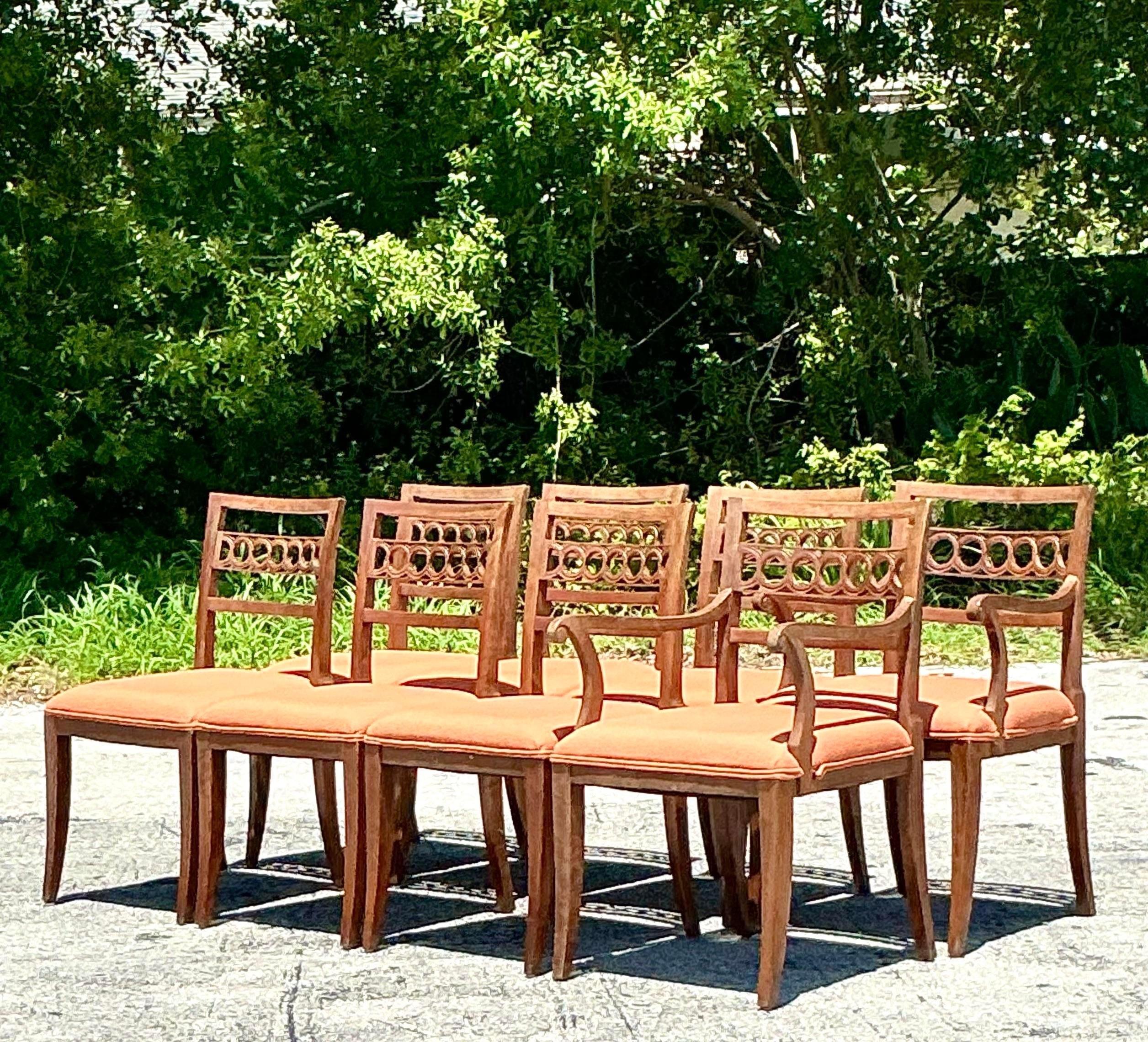American Vintage Regency Ring Back Dining Chairs - Set of 8
