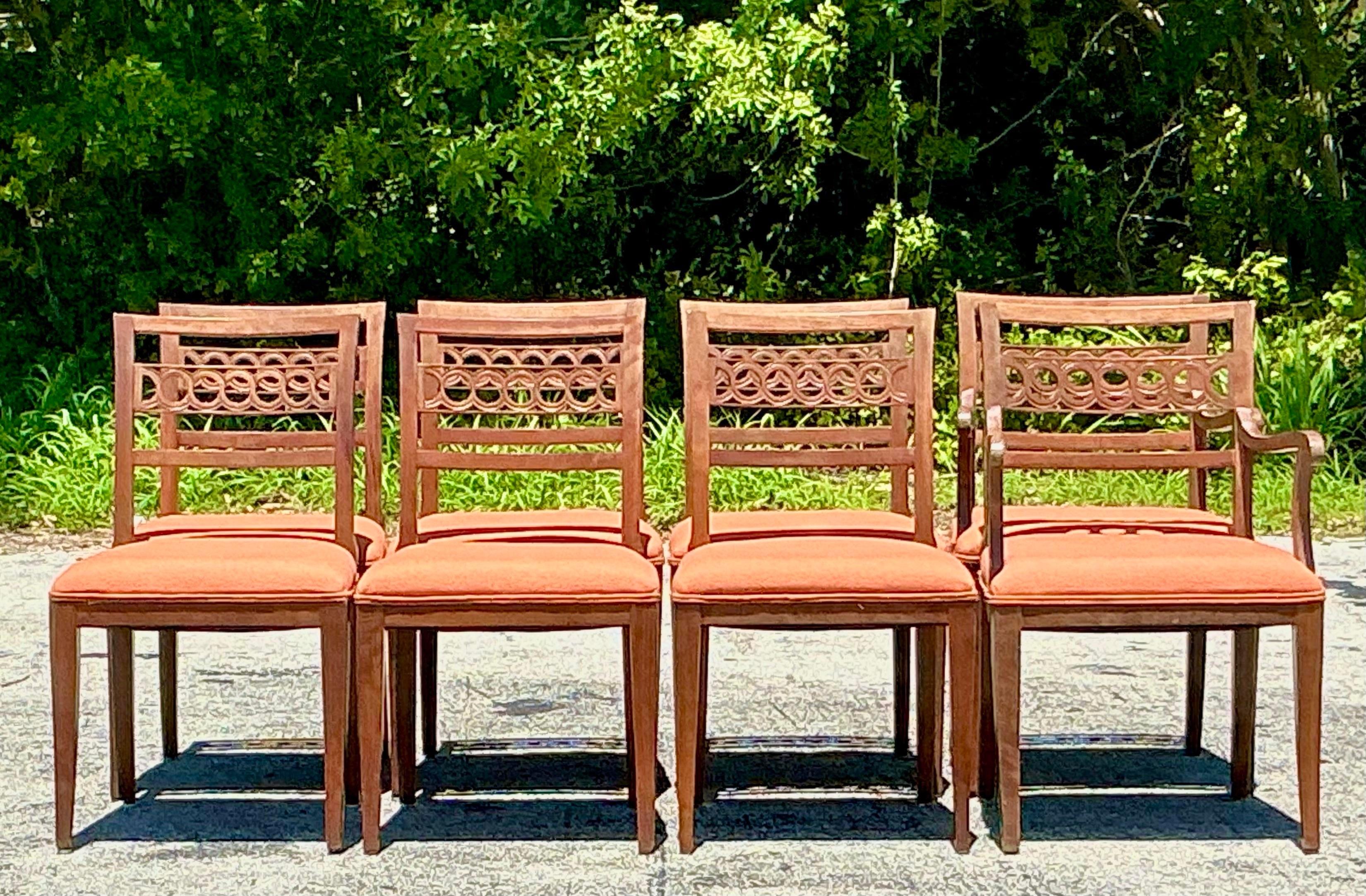 20th Century Vintage Regency Ring Back Dining Chairs - Set of 8