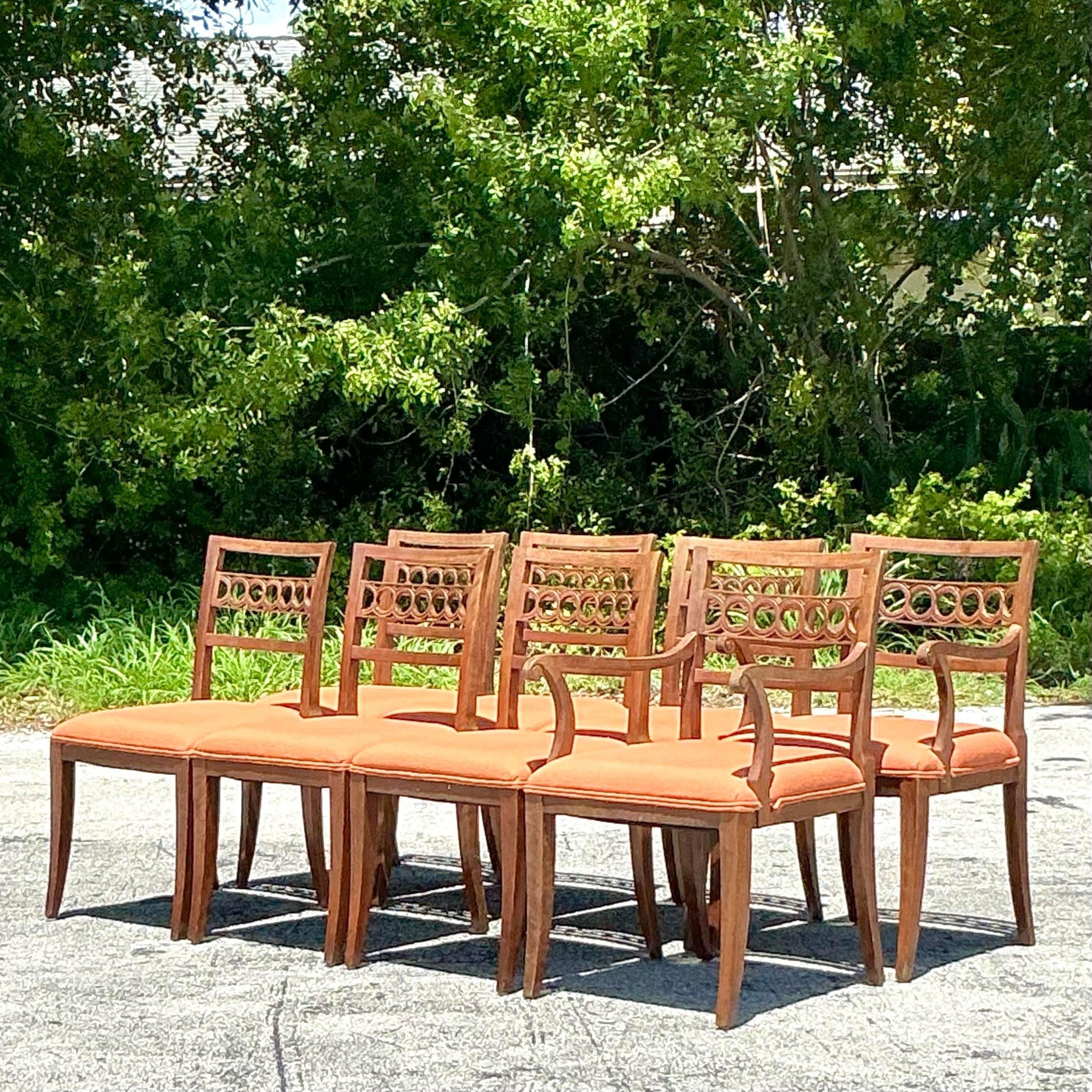 Vintage Regency Ring Back Dining Chairs - Set of 8 2