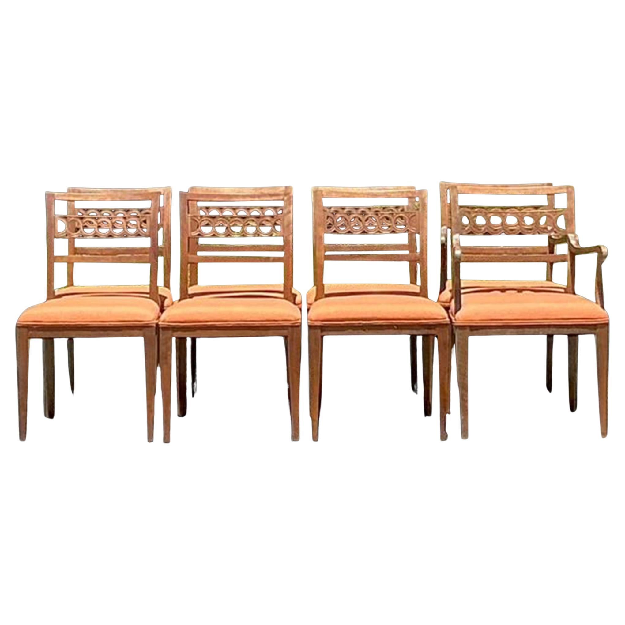 Vintage Regency Ring Back Dining Chairs - Set of 8