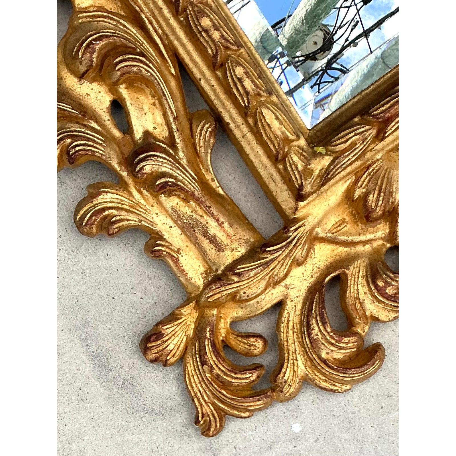 XX secolo Specchio dorato rococò Regency d'epoca in vendita