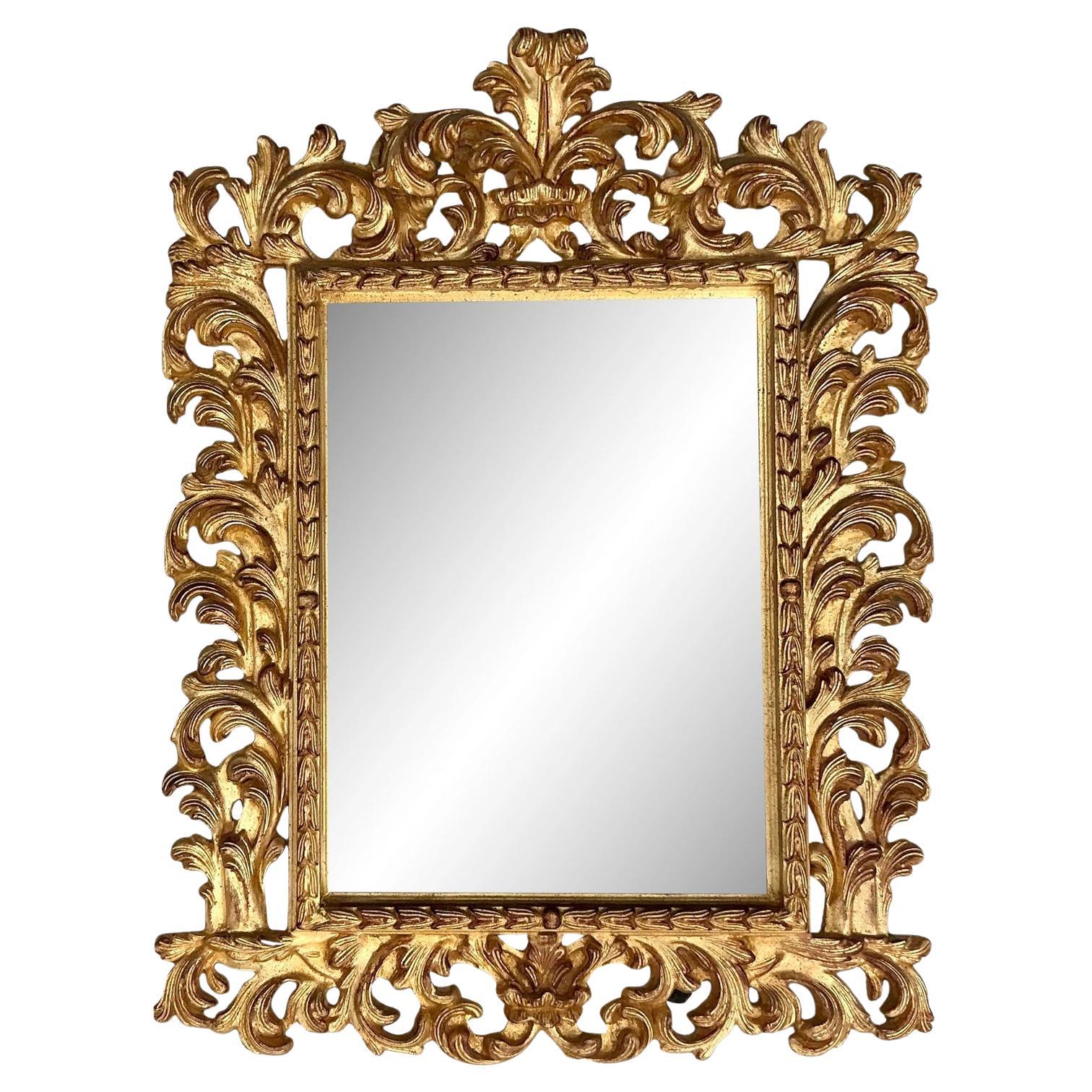 Specchio dorato rococò Regency d'epoca in vendita