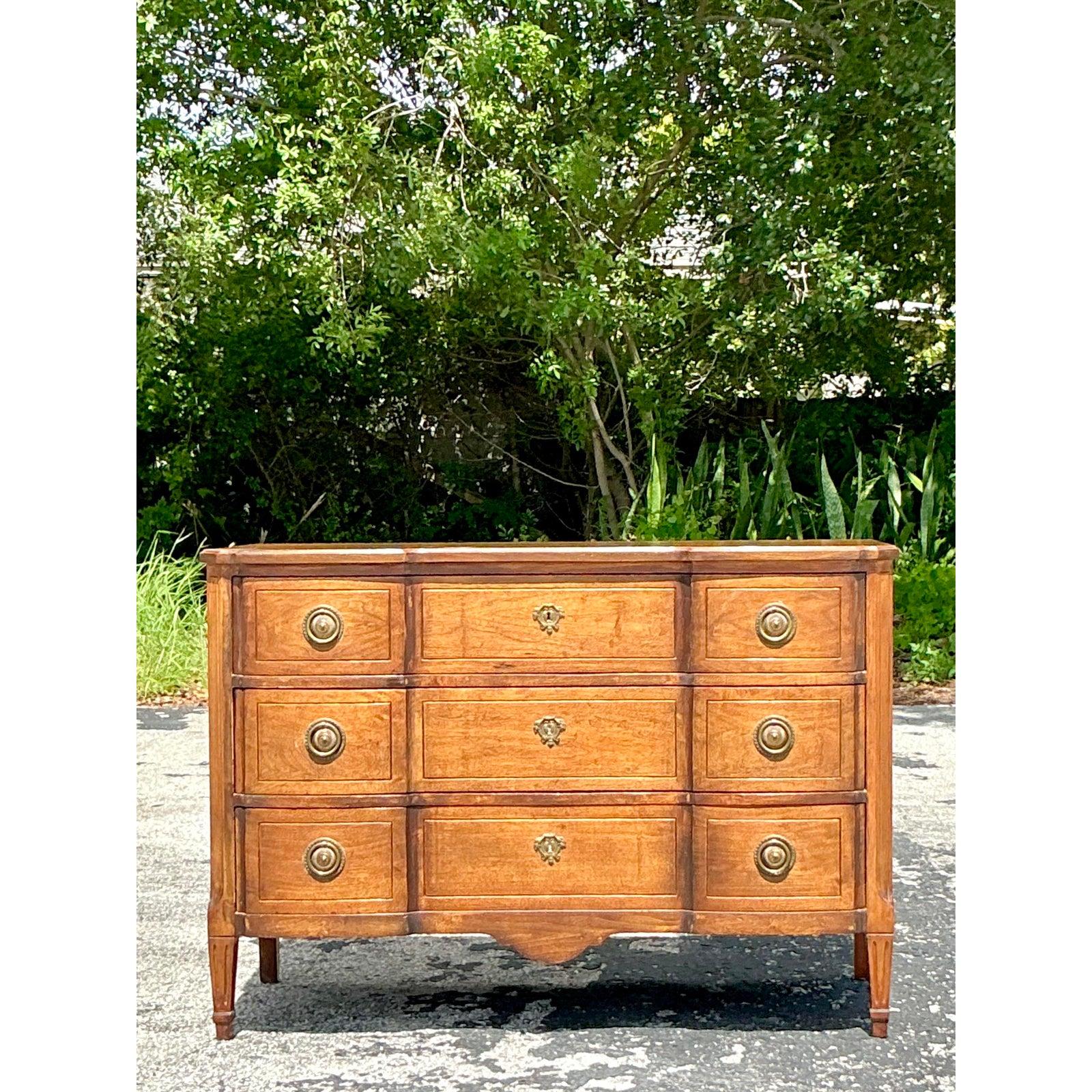 Vintage Regency Roll Front Kommode (Messing) im Angebot