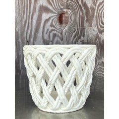 Vintage Regency Rope Trellis Cache Pot