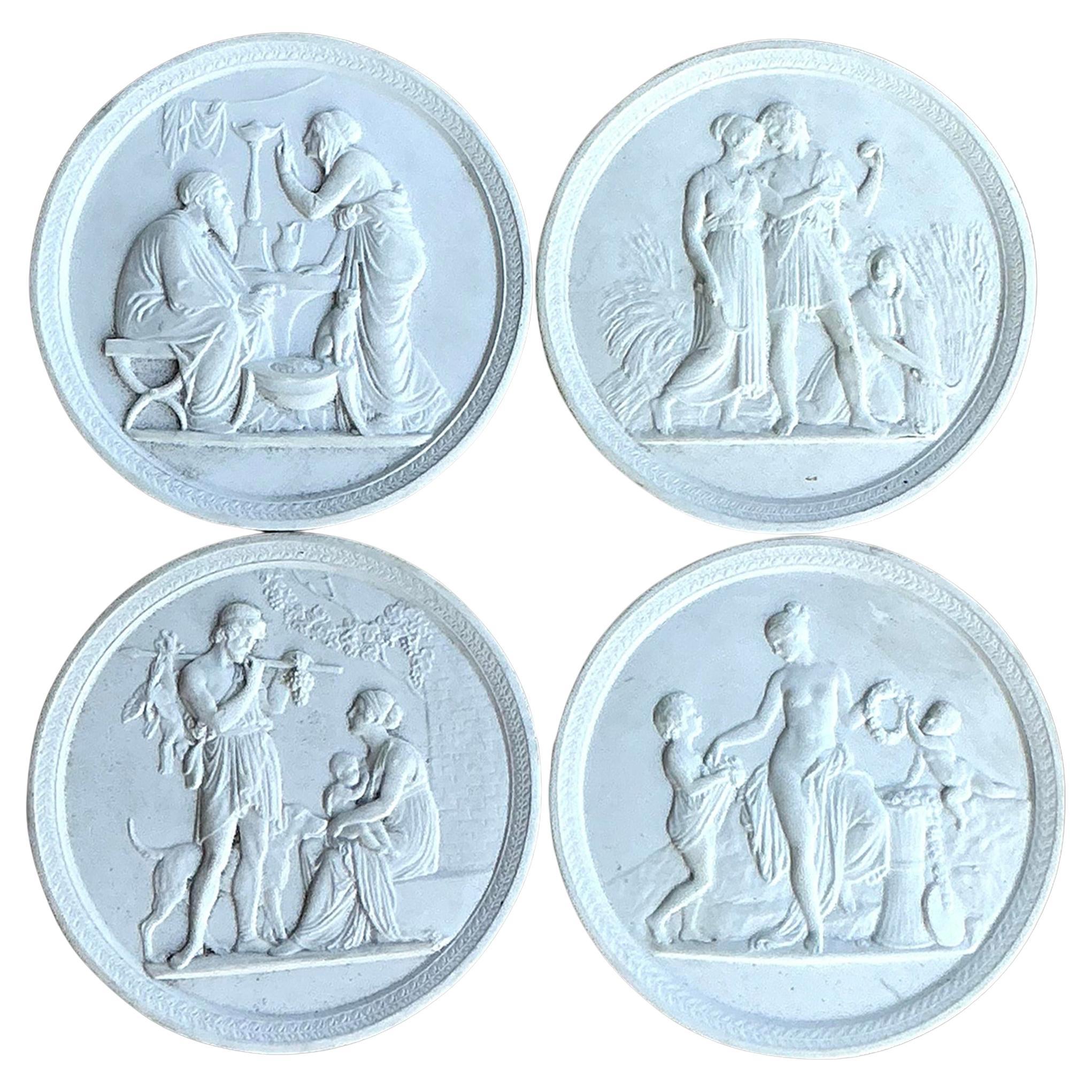 Tailleur bisque Royal Copenhagen Regency vintage, lot de 4