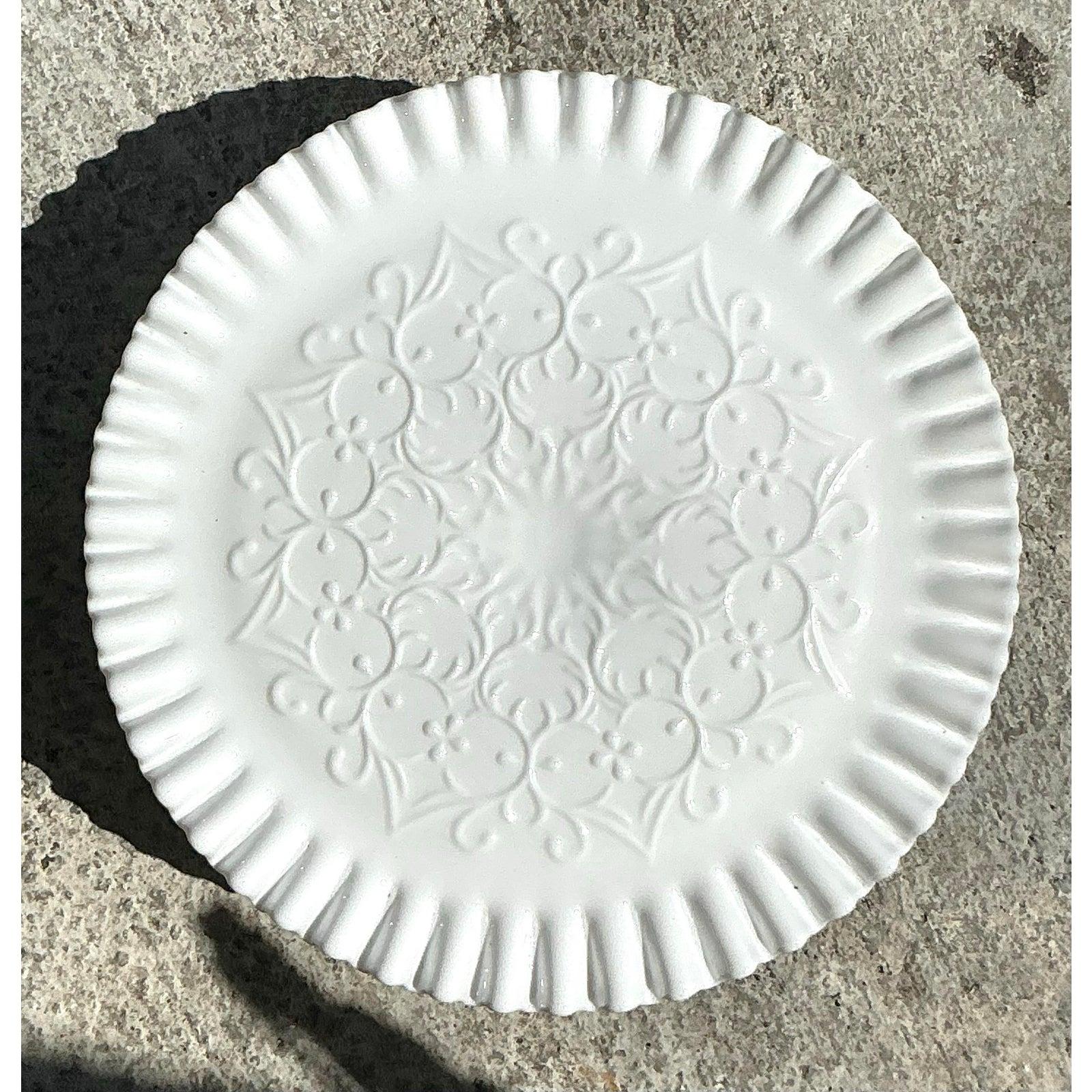 Soporte para tartas de cristal de leche con volantes Vintage Regency Regencia en venta