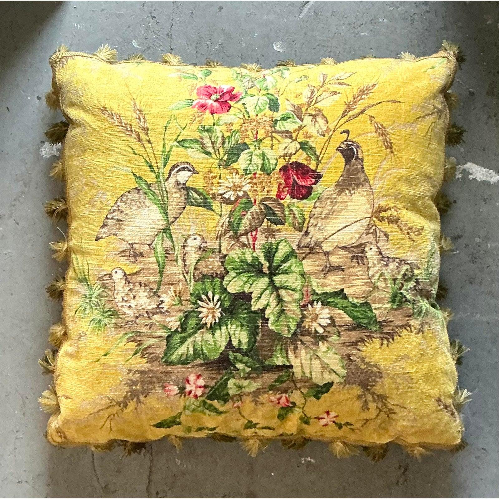 Vintage Regency Scalamandre Edwin Covey Tassel Throw Pillow For Sale 3