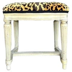 Vintage Regency Scalamandre Velvet Low Stool