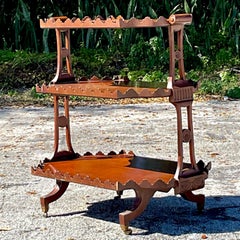 Vintage Regency Scalloped Tabouret