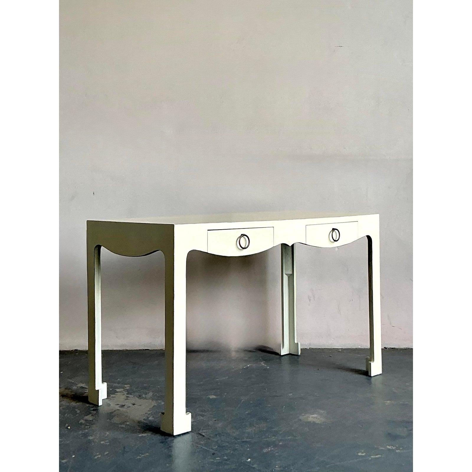 Vintage Regency Scalloped Writing Desk For Sale 3