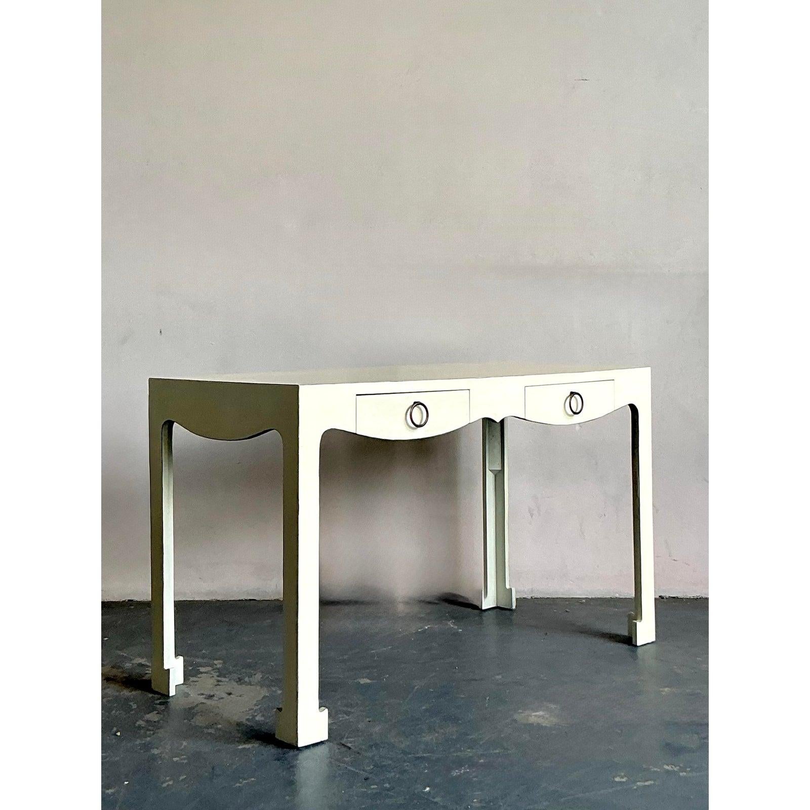 Vintage Regency Scalloped Writing Desk For Sale 4