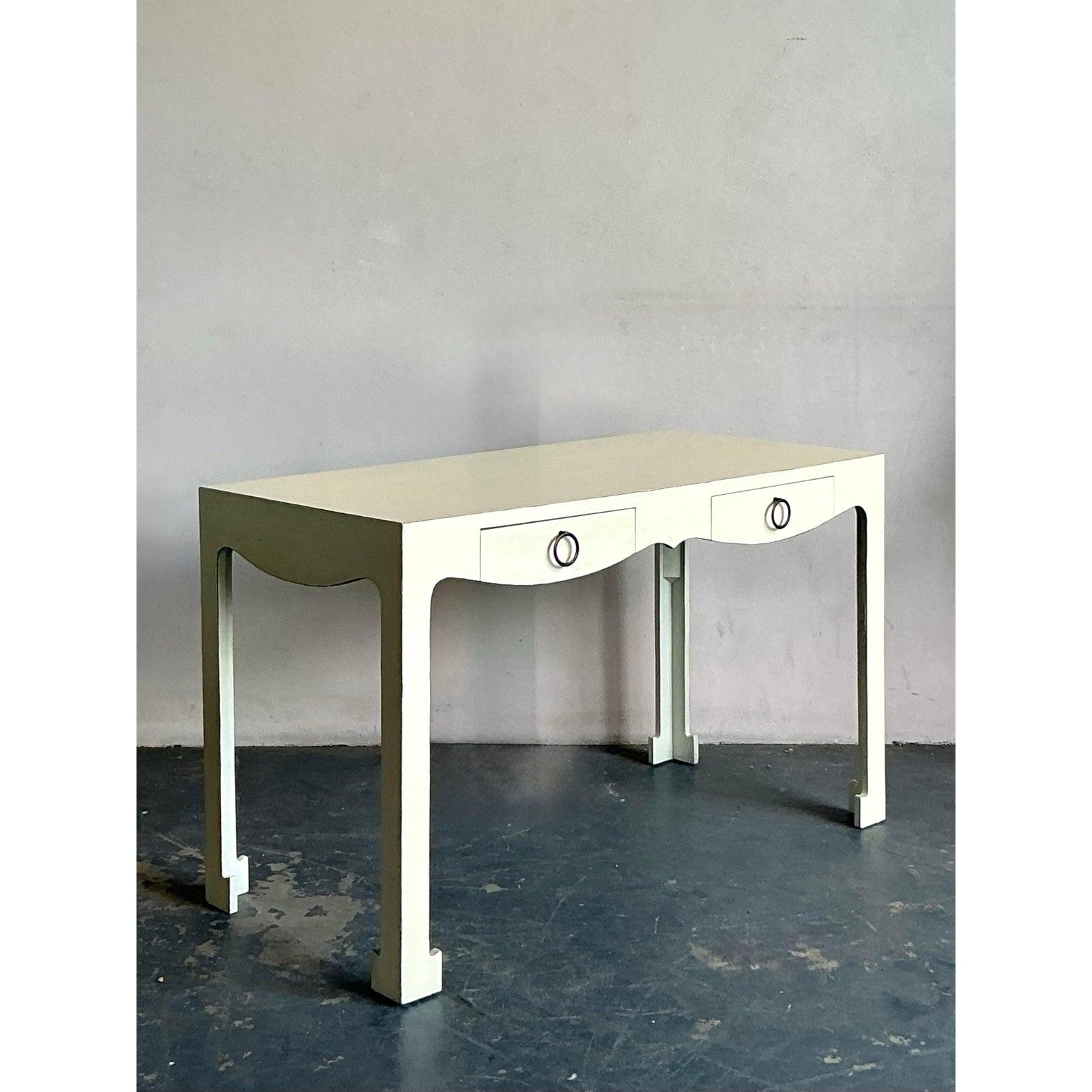 American Vintage Regency Scalloped Writing Desk For Sale