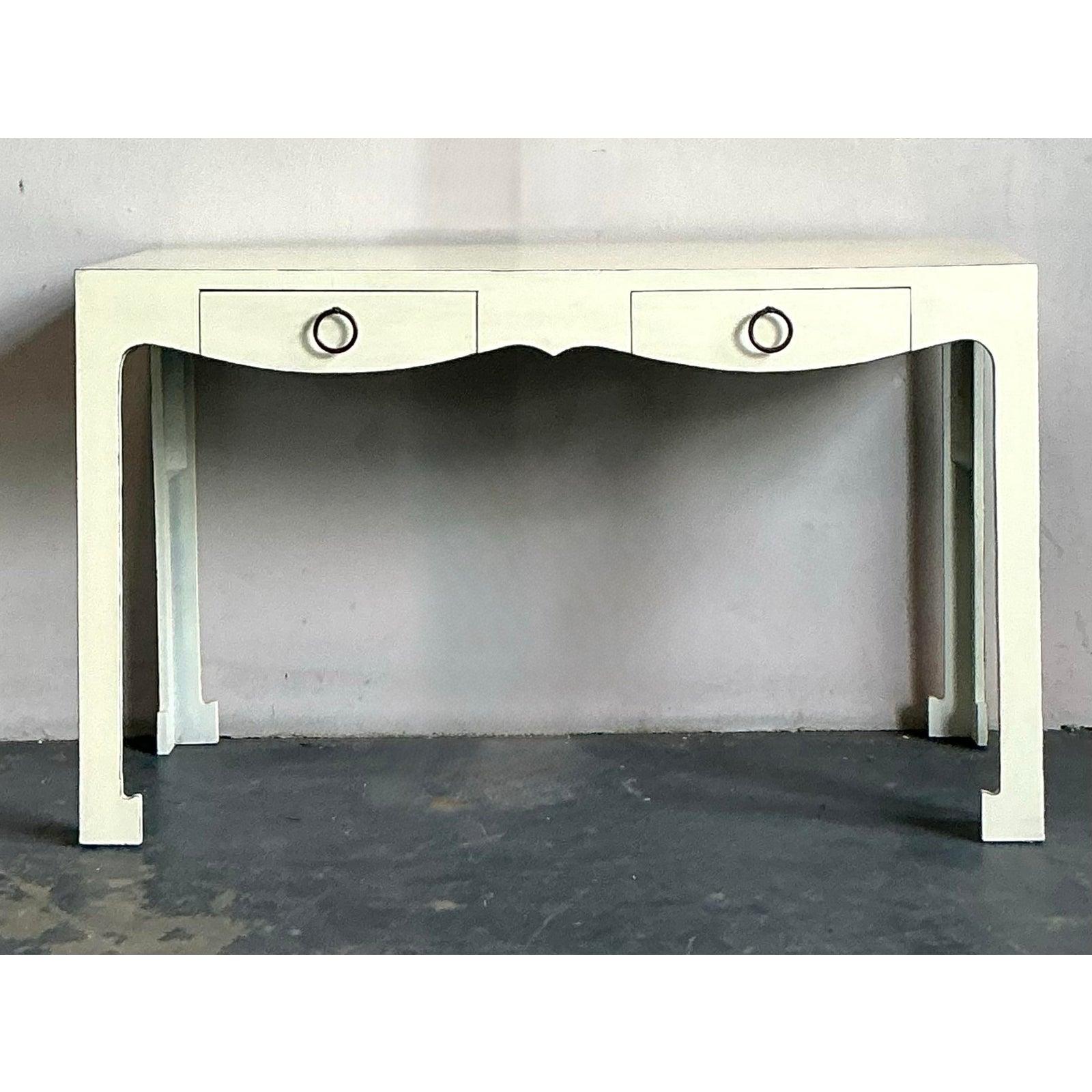 20th Century Vintage Regency Scalloped Writing Desk For Sale