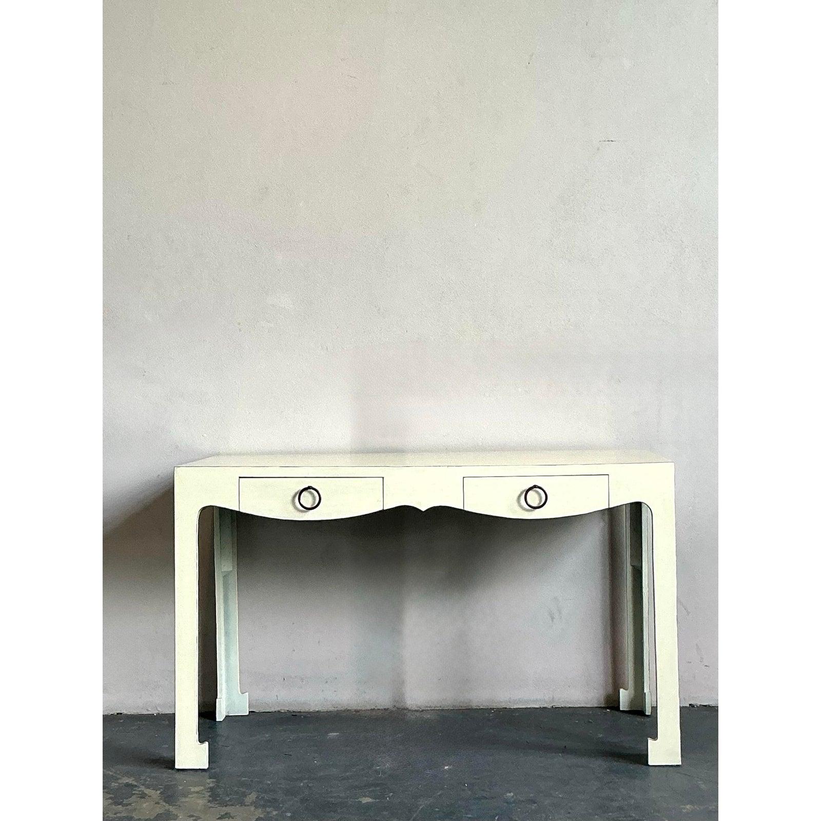 Vintage Regency Scalloped Writing Desk For Sale 1