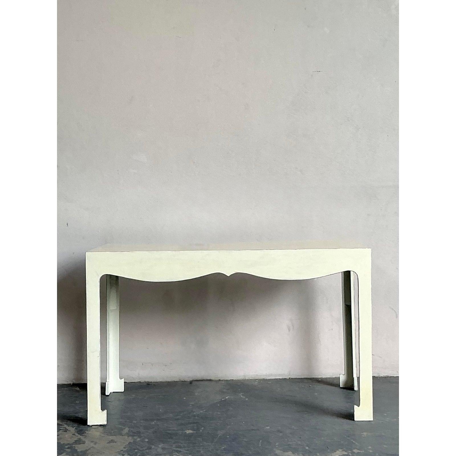 Vintage Regency Scalloped Writing Desk For Sale 2
