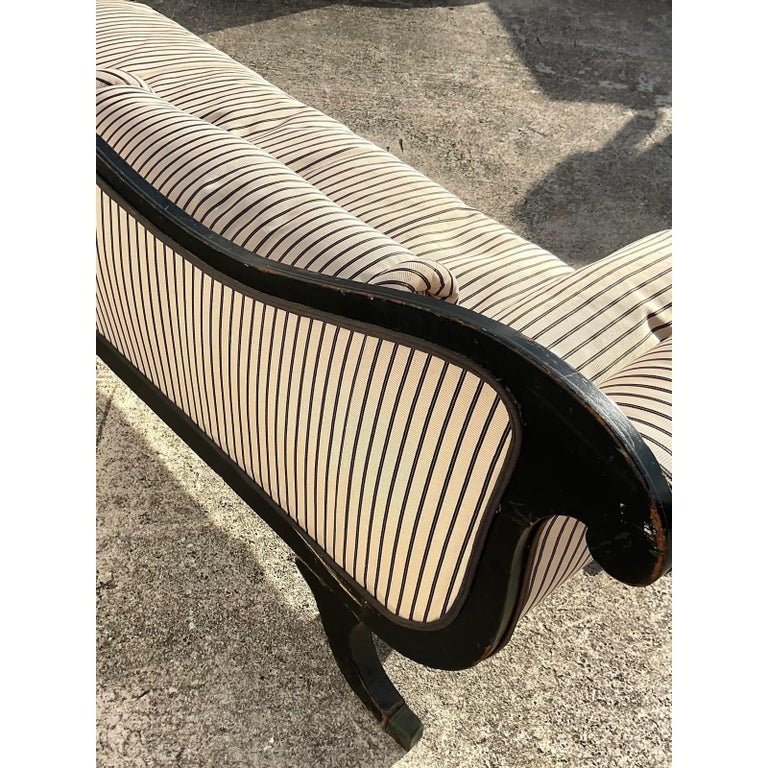 Vintage Regency Scroll Arm Settee For Sale at 1stDibs