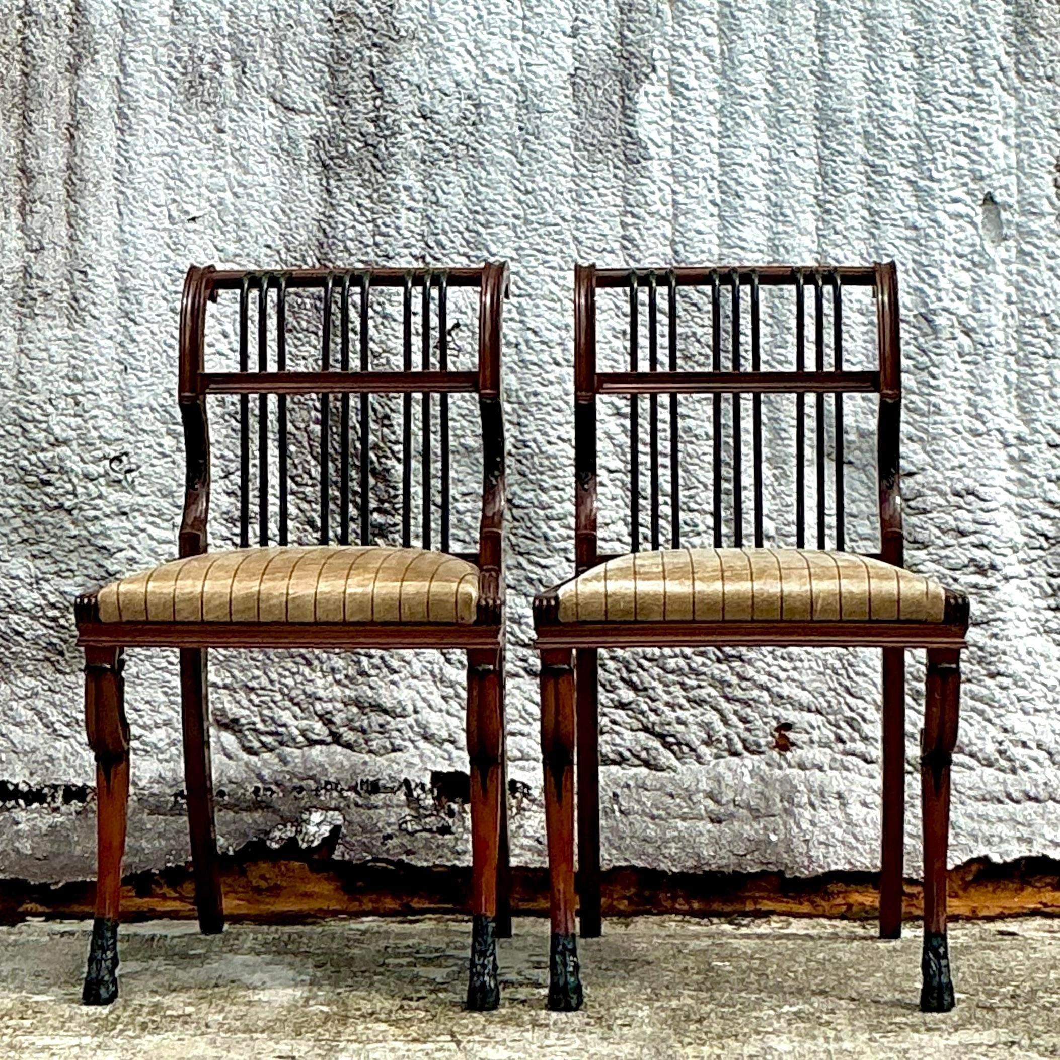 Americano Sedie Regency con schienale a voluta d'epoca - una coppia in vendita