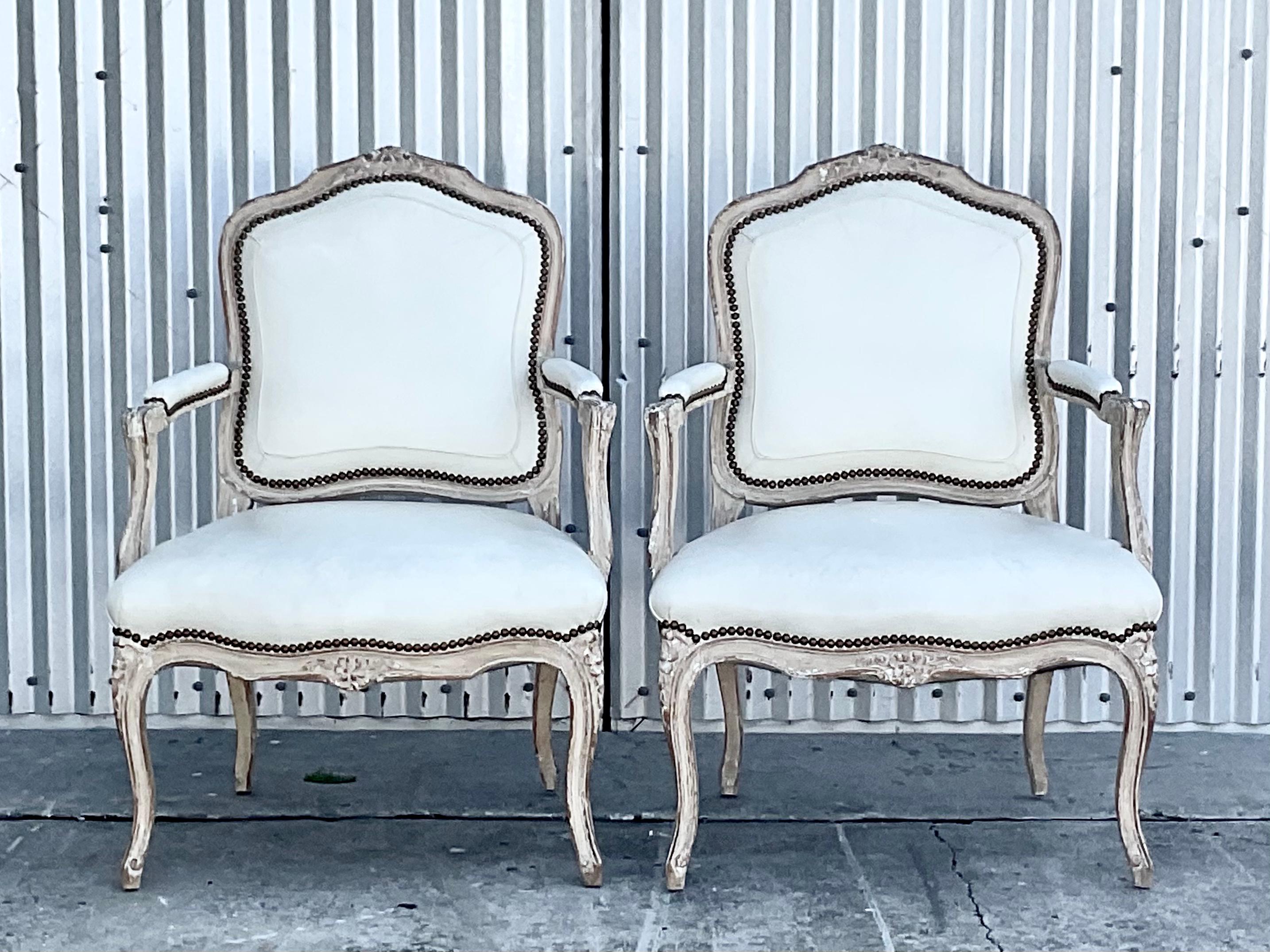 Vintage Regency Seamed Leather Bergere Chairs, a Pair 3
