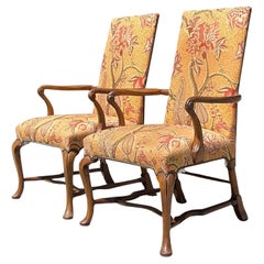Used Regency Shepard’s Crook High Back Chairs - a Pair