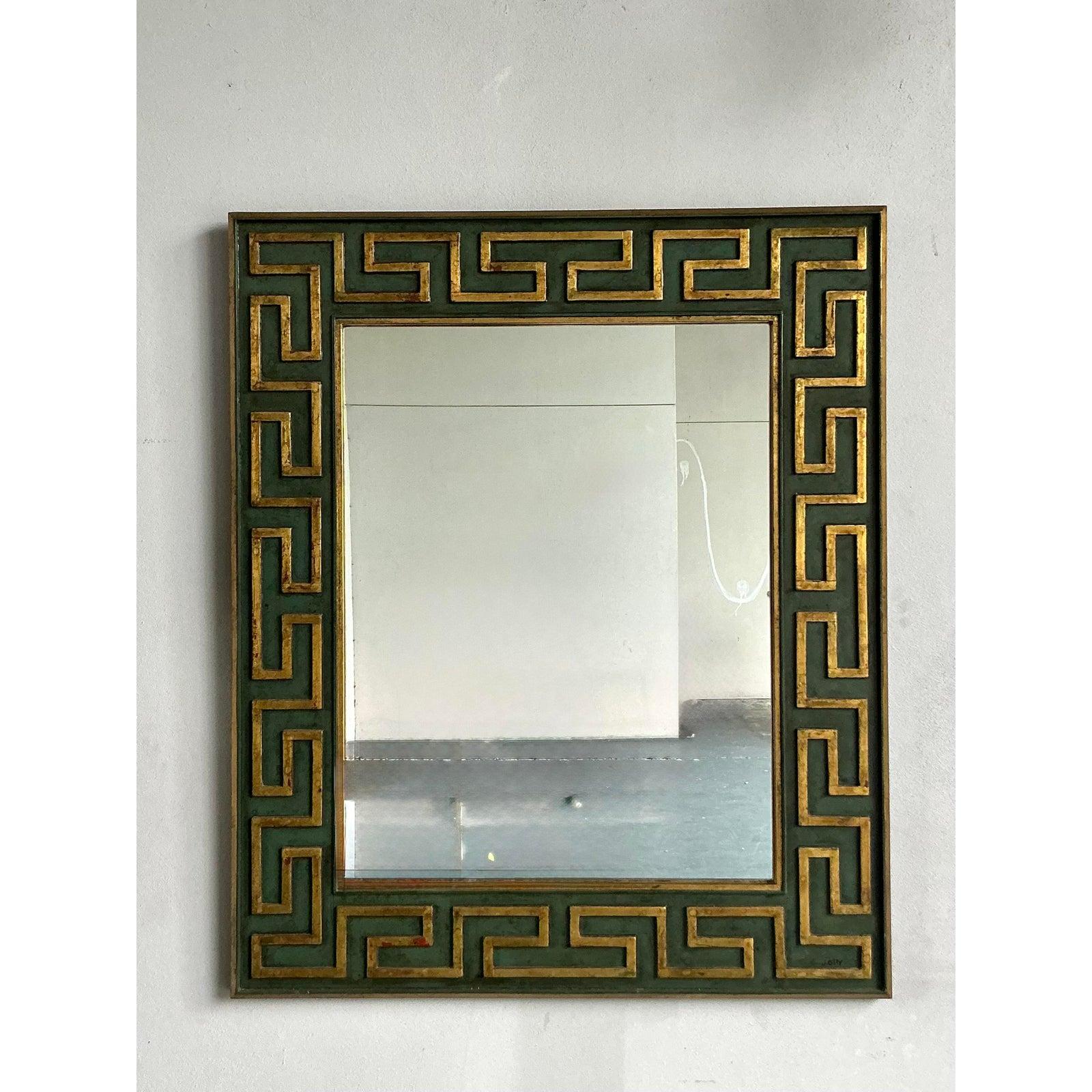 Vintage Regency signiert Nancy Jolly griechischen Schlüssel Spiegel (Art déco) im Angebot