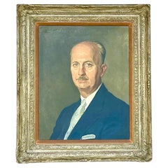 Vintage Regency signiert Original-Öl-Porträt-Gemälde auf Leinwand