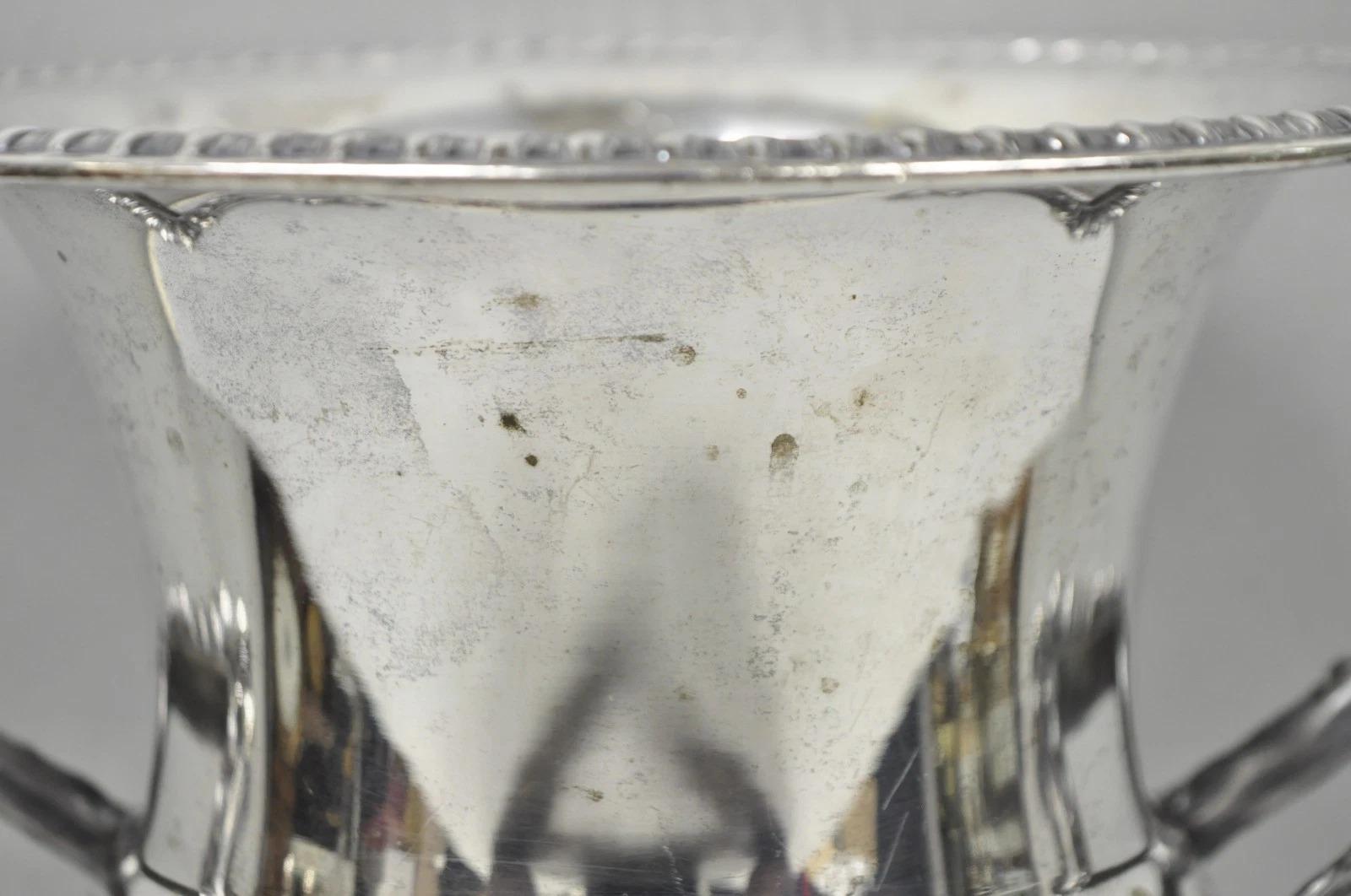 Vintage Regency Silver Plated Trophy Cup Champagne Chiller Ice Bucket For Sale 6