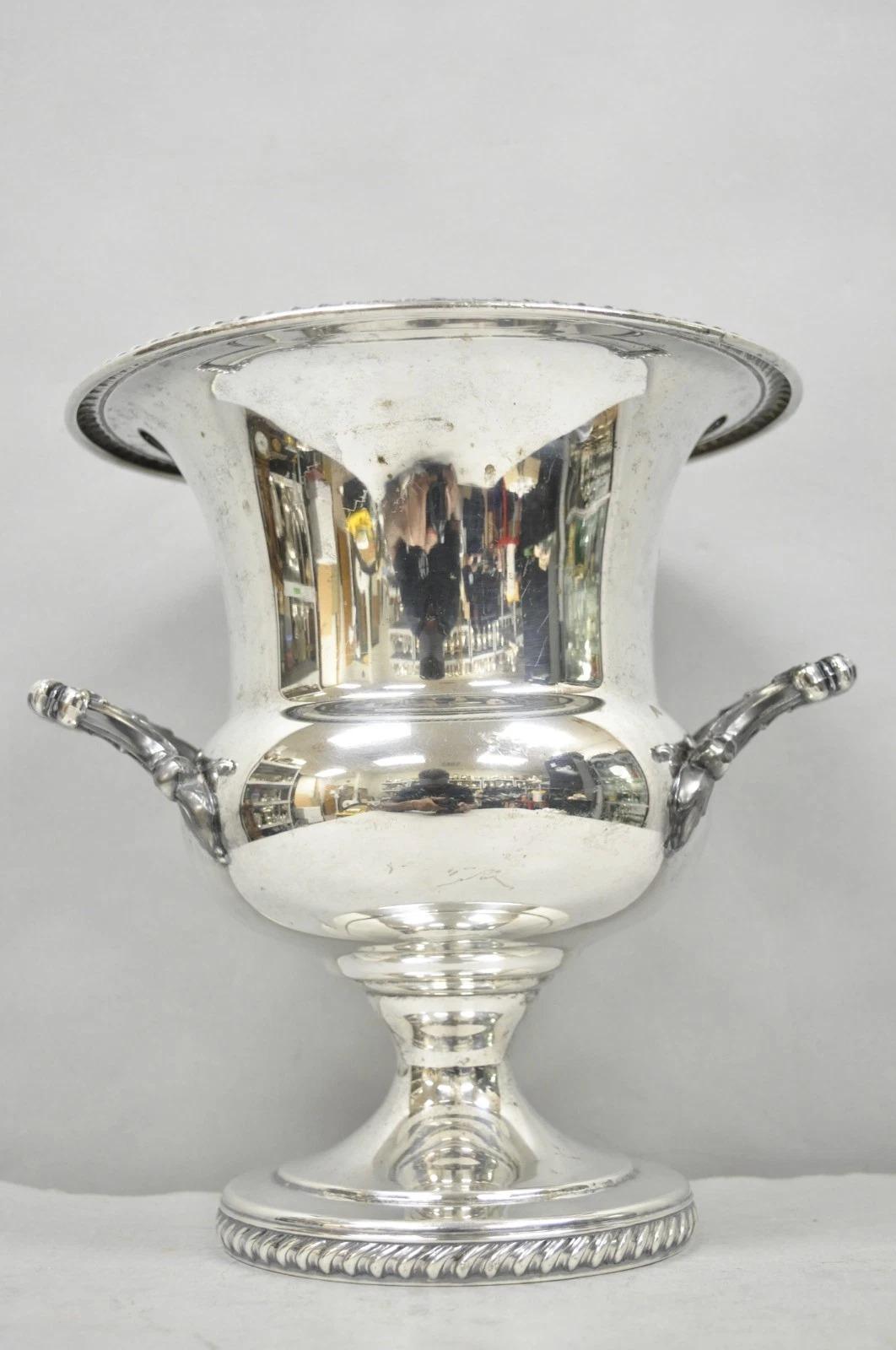 Vintage Regency Silver Plated Trophy Cup Champagne Chiller Ice Bucket For Sale 9