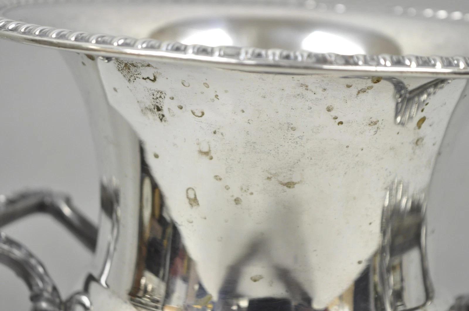 Vintage Regency Silver Plated Trophy Cup Champagne Chiller Ice Bucket For Sale 4