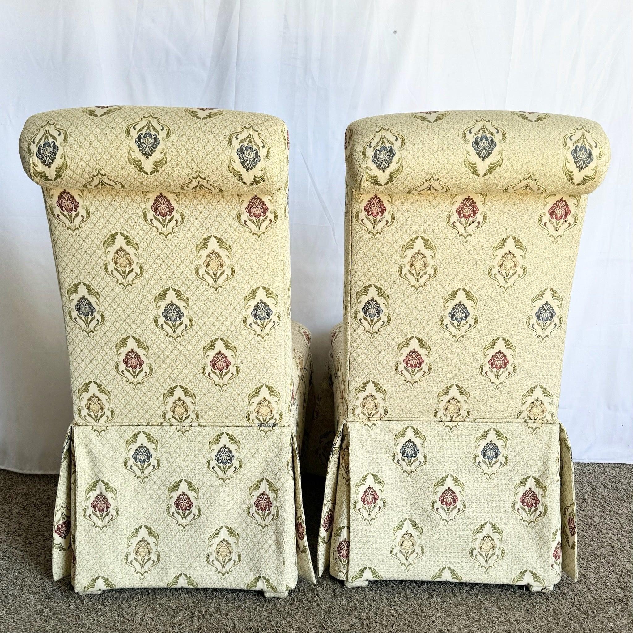 Tessuto Sedie da pranzo con gonna Vintage Regency - Set di 4 pezzi in vendita