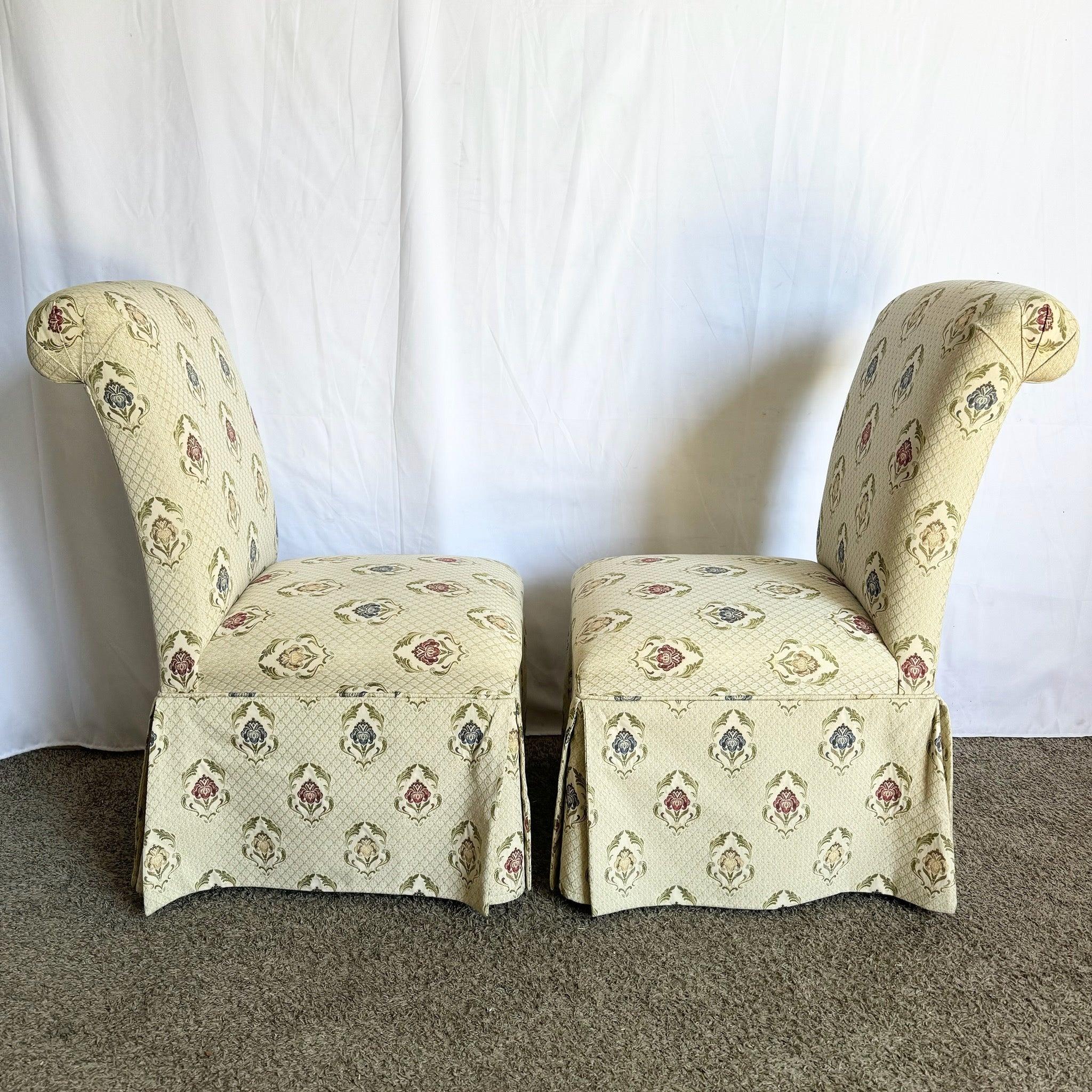 Sedie da pranzo con gonna Vintage Regency - Set di 4 pezzi in vendita 1