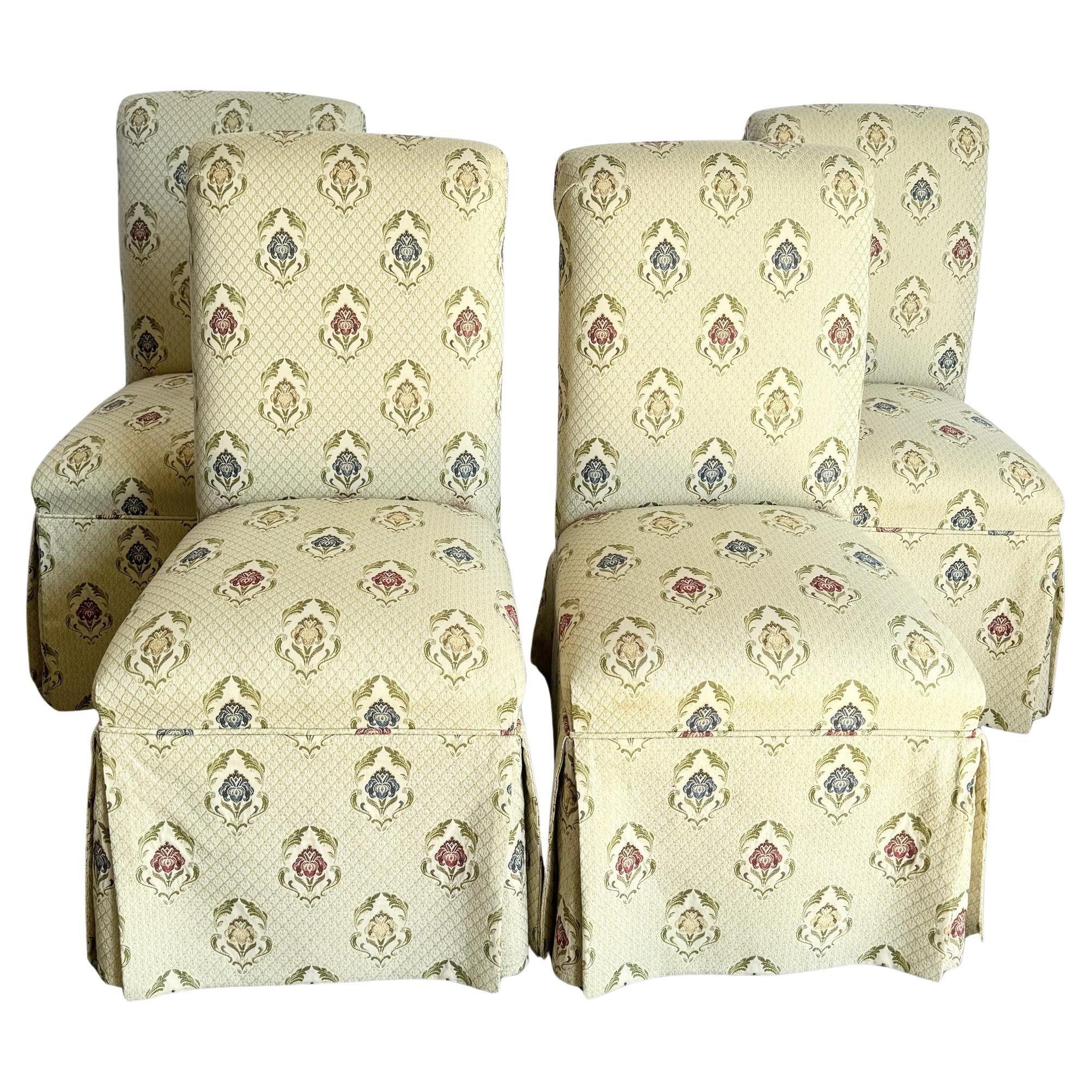 Sedie da pranzo con gonna Vintage Regency - Set di 4 pezzi in vendita