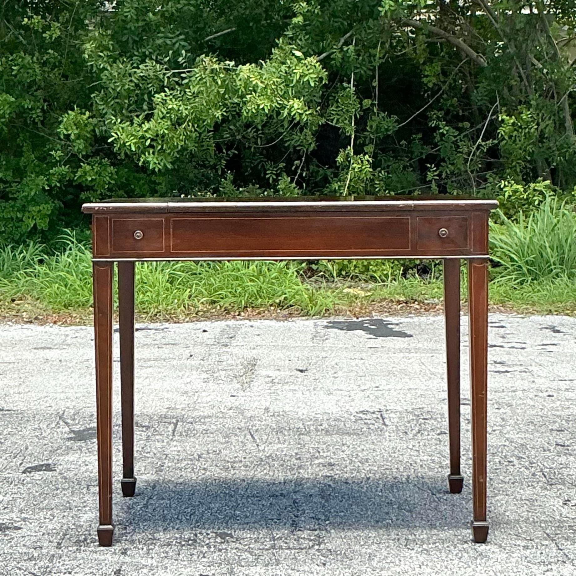 Vintage Regency Smith and Watson Game Table In Good Condition For Sale In west palm beach, FL