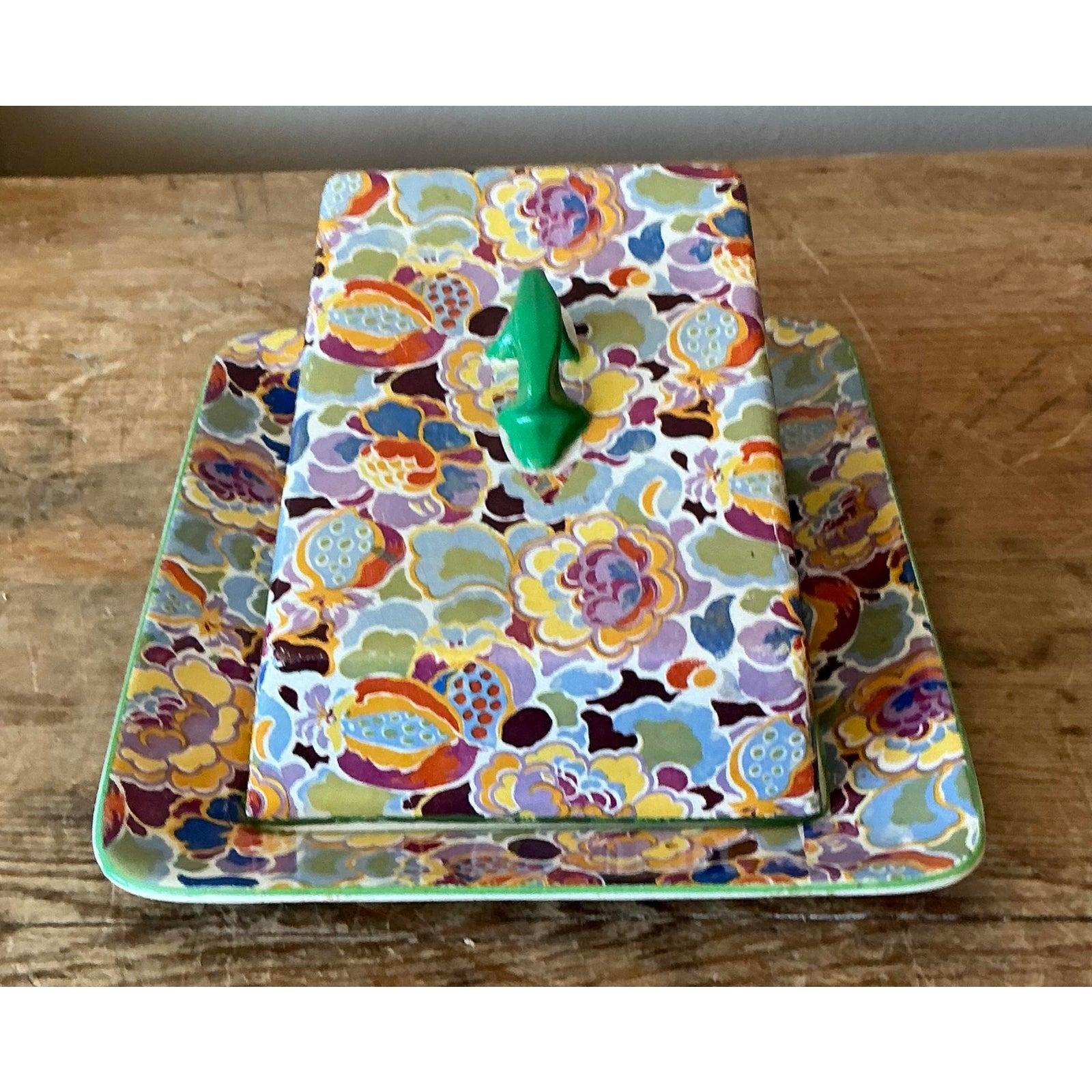 Vintage Regency SoHo Pottery Käsetablett mit Deckel (20. Jahrhundert) im Angebot