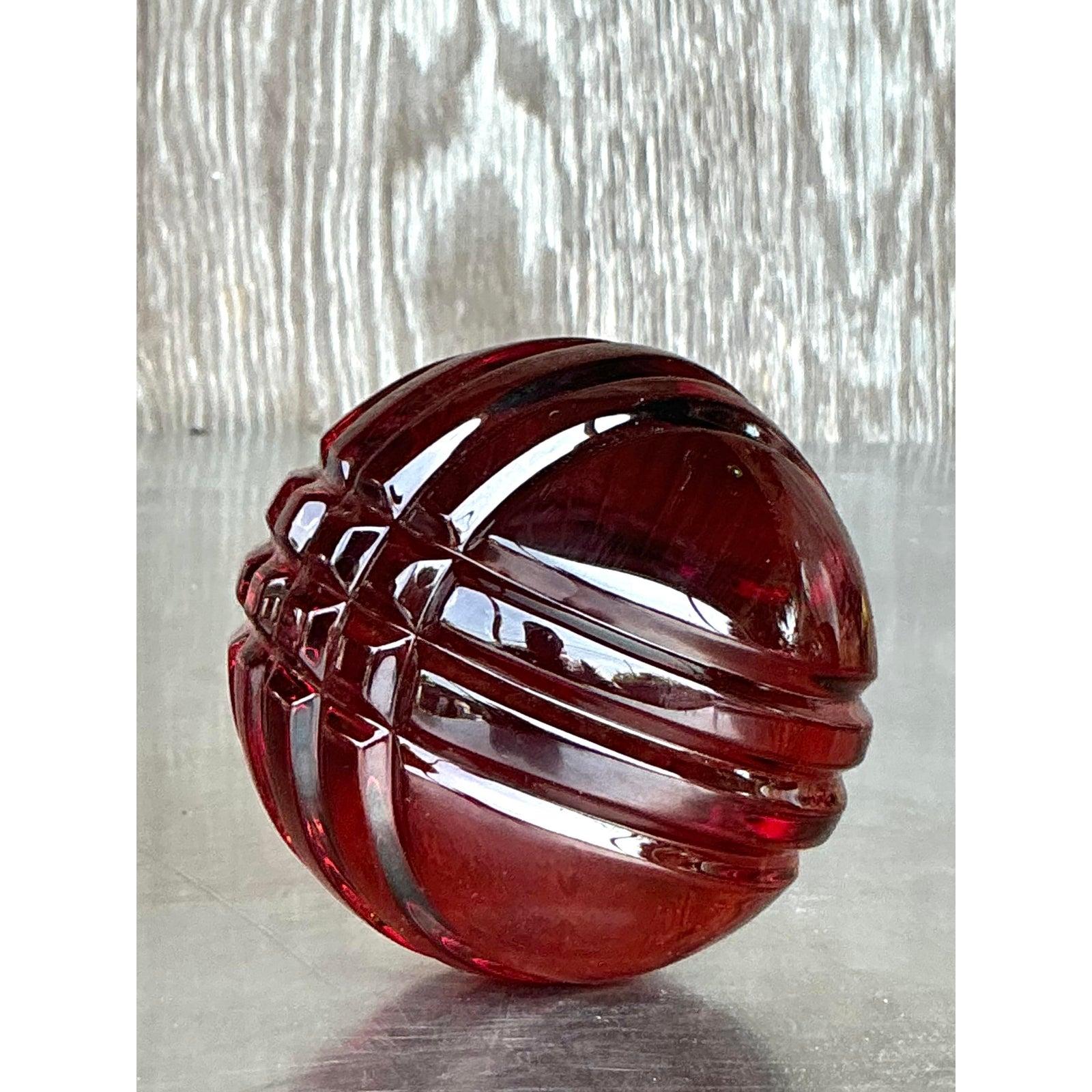 Mid-Century moderno Sfera di vetro massiccio Vintage Regency in vendita