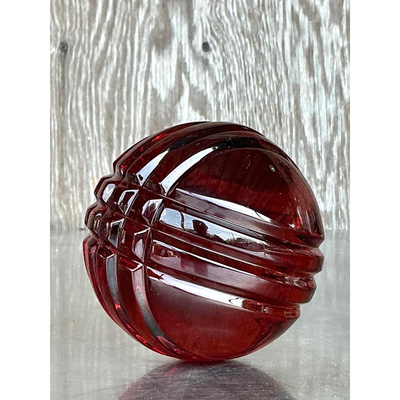 Americano Sfera di vetro massiccio Vintage Regency in vendita