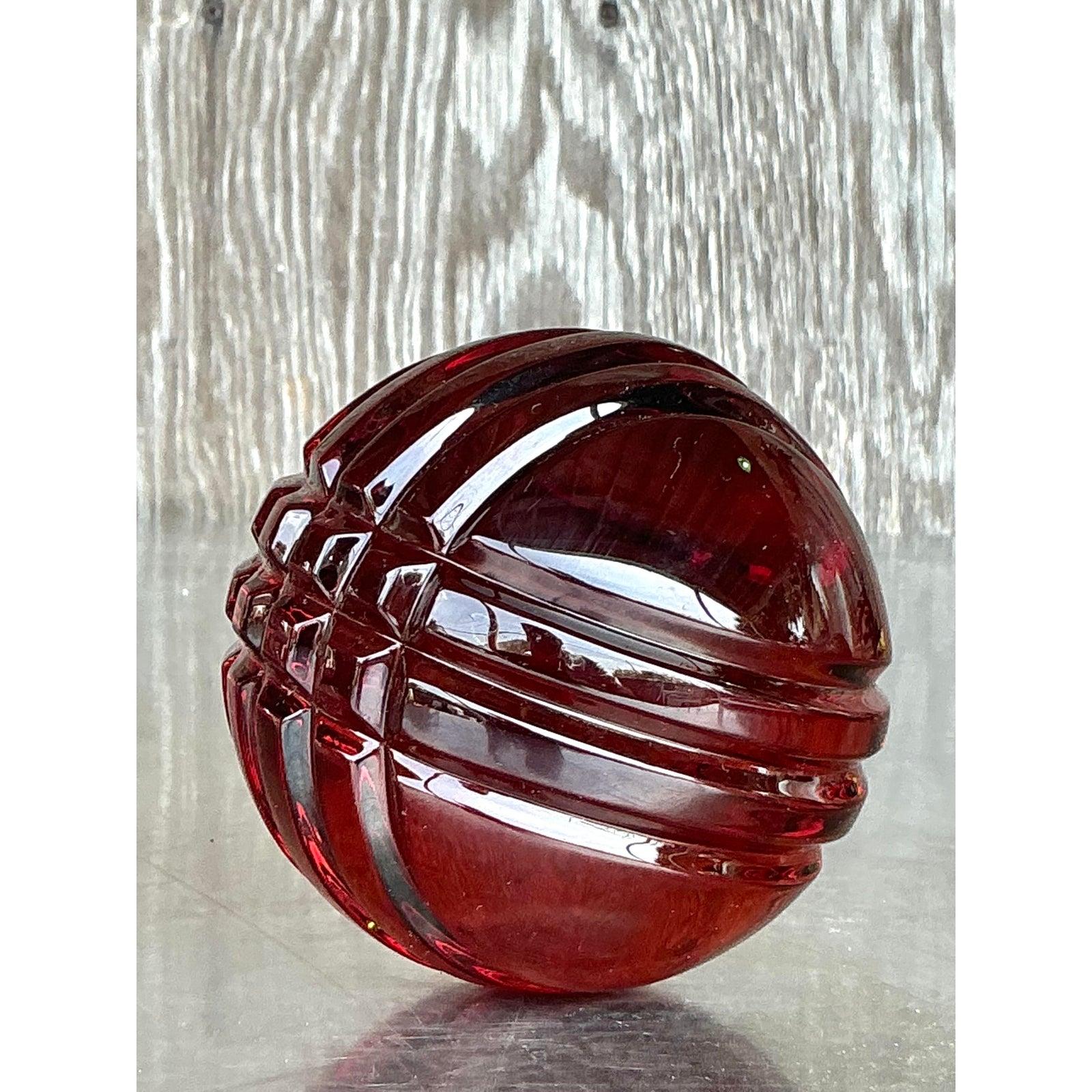 Sfera di vetro massiccio Vintage Regency In condizioni buone in vendita a West Palm Beach, FL