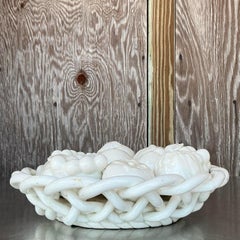 Vintage Regency Spanish Glazed Ceramic Fruit Bowl