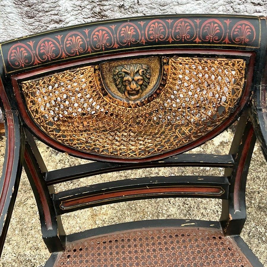 Vintage Regency Spider Web Cane Arm Chair im Angebot 1
