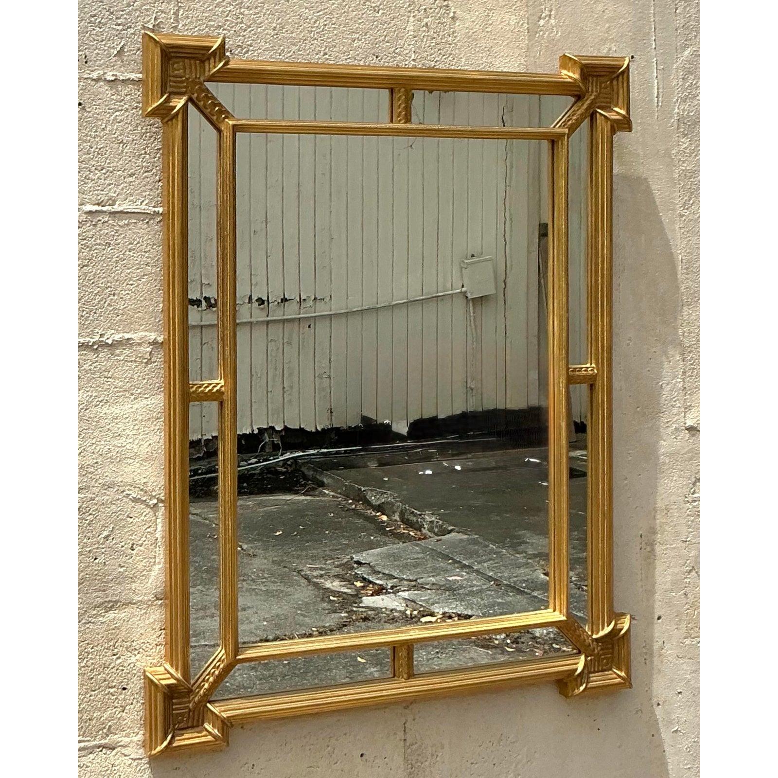 Specchio d'epoca Regency impilato e dorato In condizioni buone in vendita a west palm beach, FL