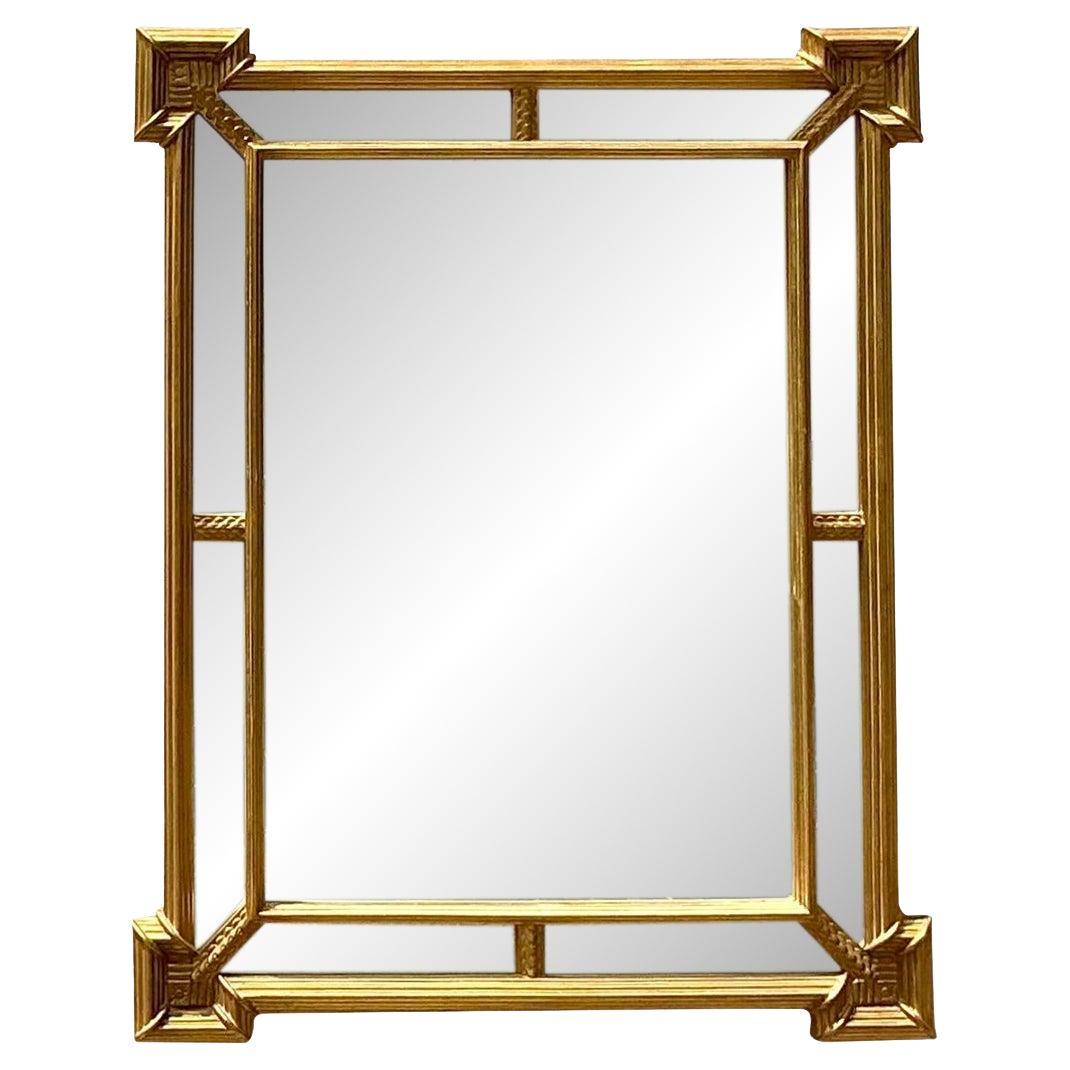 Specchio d'epoca Regency impilato e dorato in vendita