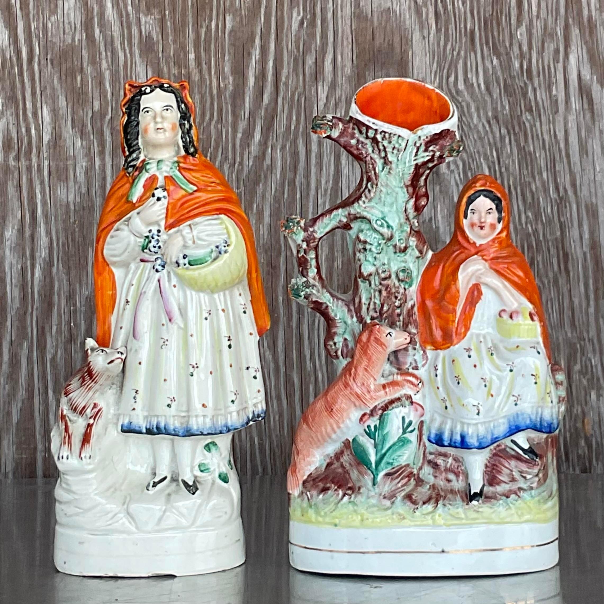 Vintage Regency Staffordshire Style Figurines - Set of 2 For Sale 2