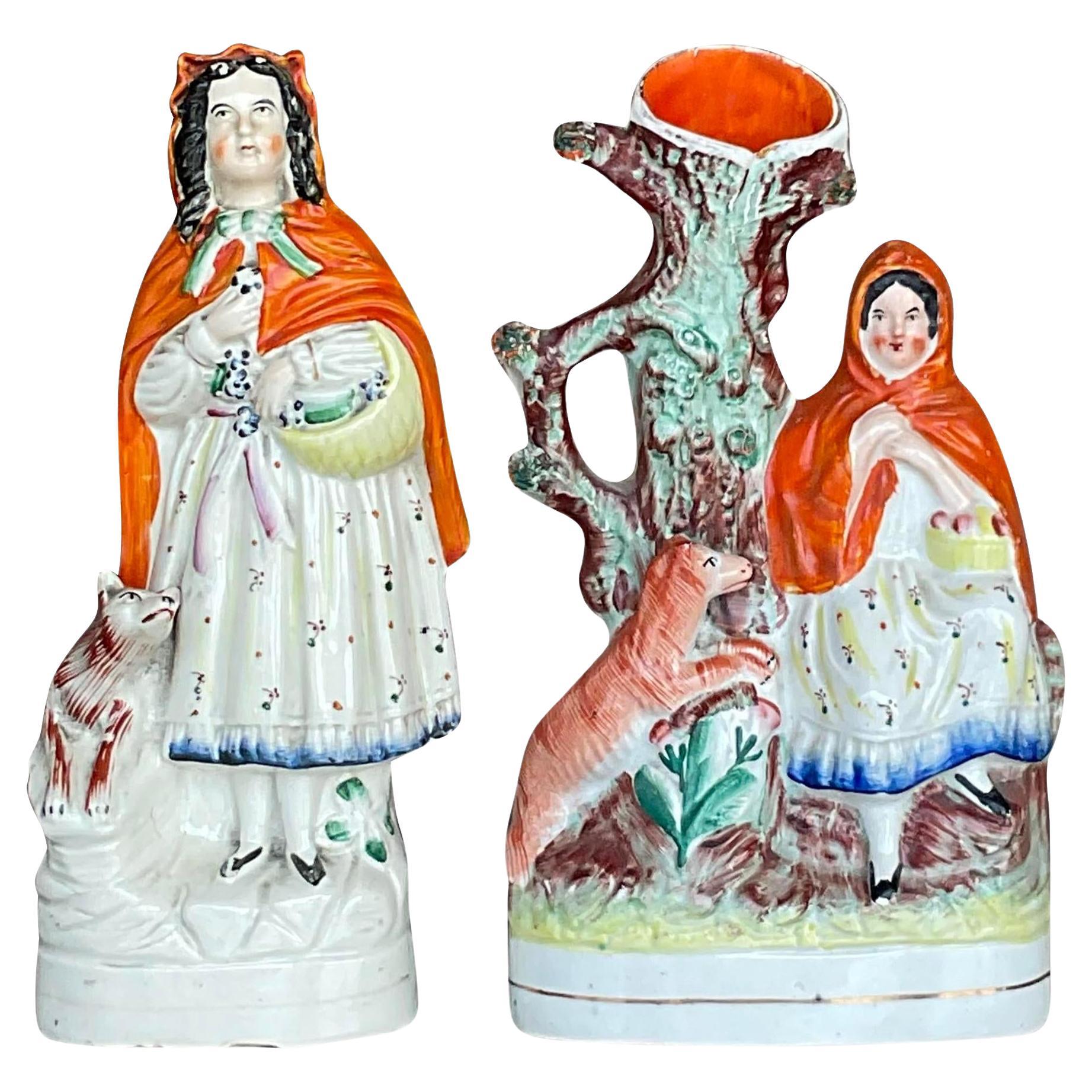 Vintage Regency Staffordshire Style Figurines - Set of 2 For Sale