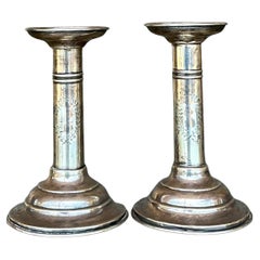 Vintage Regency Sterling Candlesticks - Set of 2