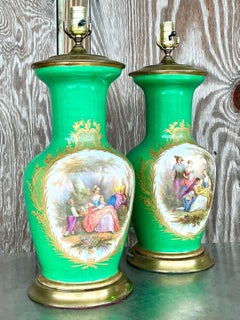 Vintage Regency Stiffel Figurative Lamps - a Pair