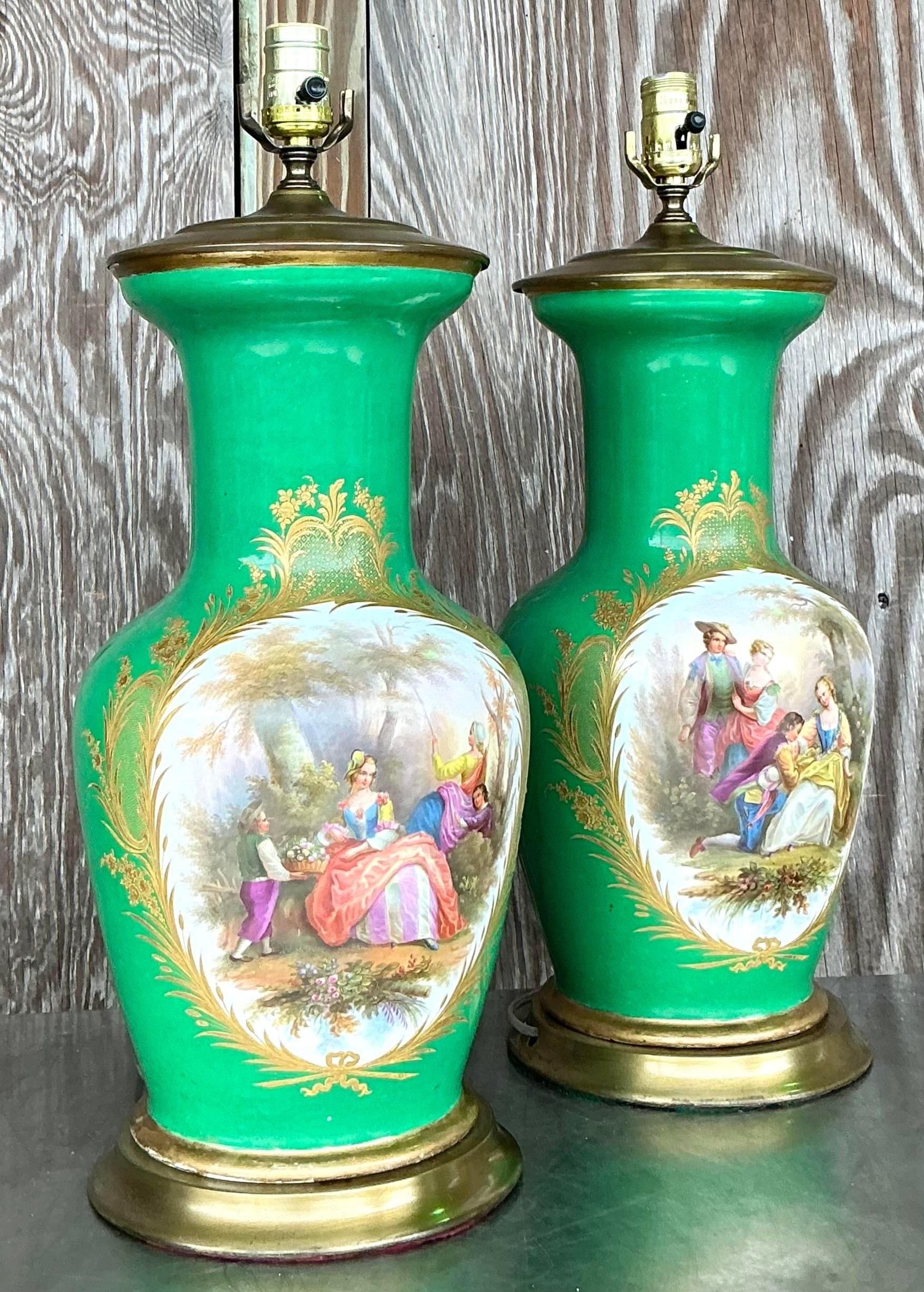 Americano Lampade figurative Stiffel d'epoca - una coppia in vendita