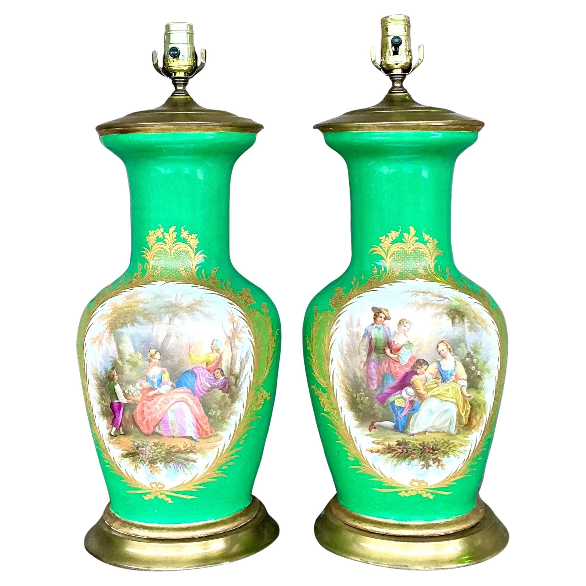 Lampade figurative Stiffel d'epoca - una coppia in vendita