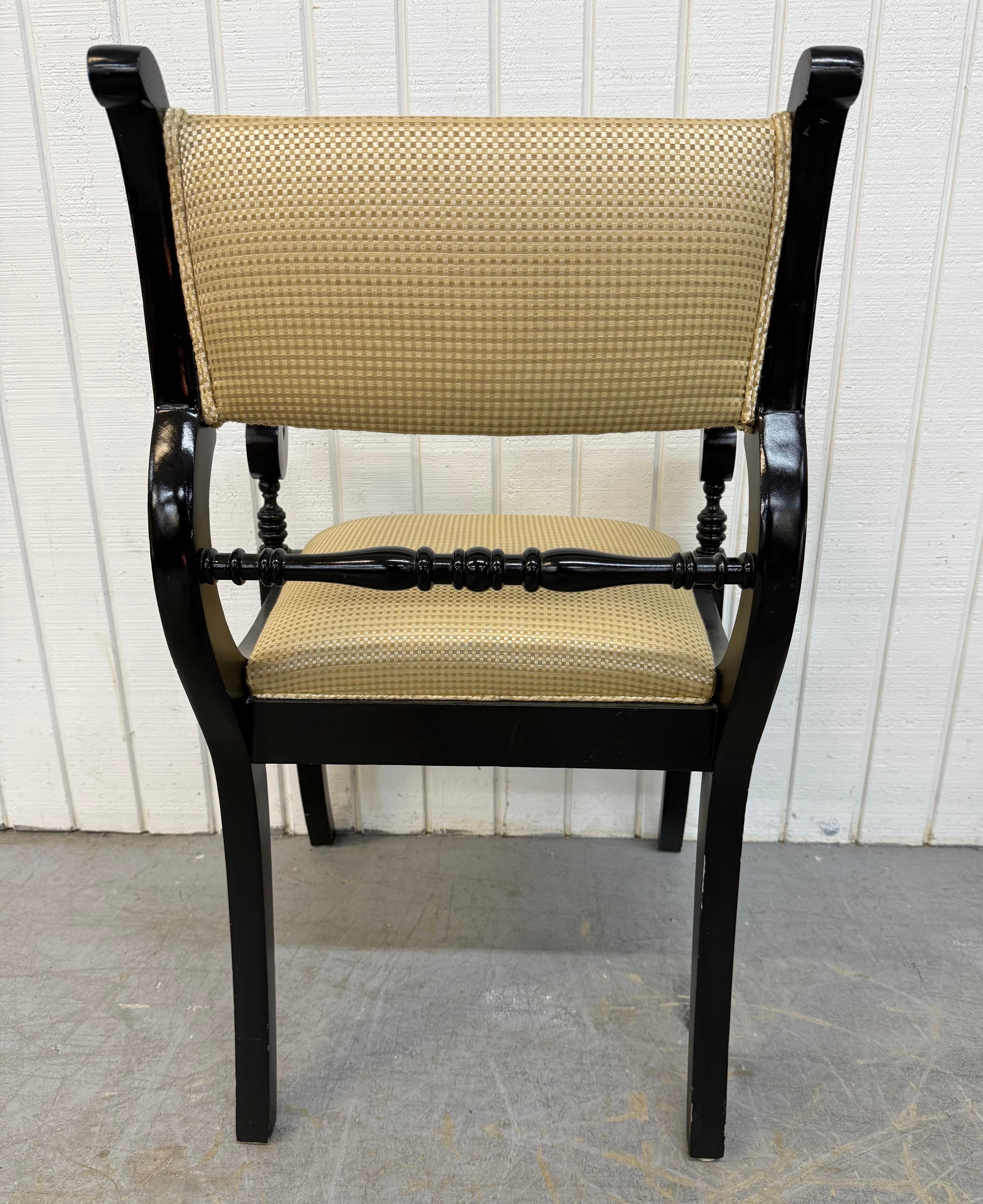 Schwarz lackierte Esszimmerstühle im Regency-Stil - 6er-Set (Ende des 20. Jahrhunderts) im Angebot