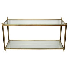 Used Regency Style Brass & Glass Console Table