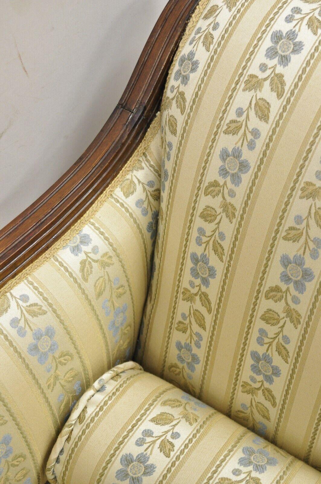 Vintage Regency Style Carved Mahogany Saber Leg Chaise Lounge Sofa Recamier 2