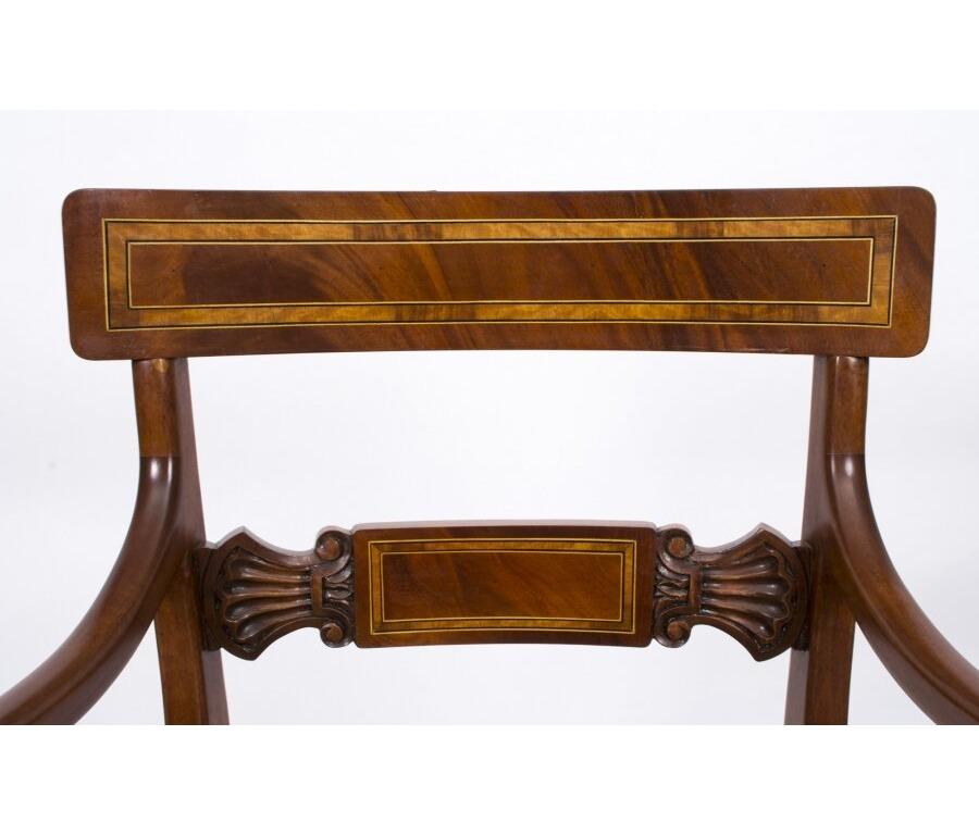 Vintage Regency Style Dining Table & 18 Chairs Flame Mahogany 20th Century 13